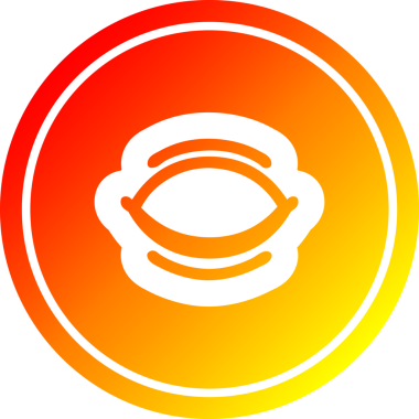 Bir insan tarafından çizilmiş, sıcak eğimli, kapalı göz dairesel simgesi