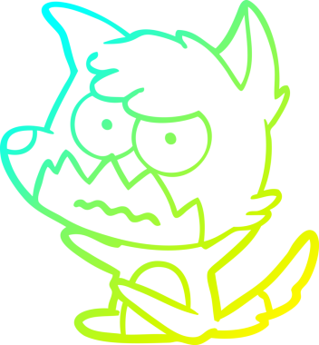 Bir insan tarafından çizilmiş bir çizgi filmin soğuk gradyan çizimi.