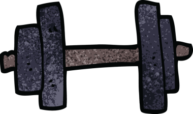 Bir insan tarafından çizilmiş karalama spor ağırlıkları.