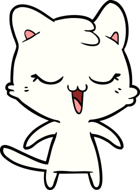 Bir insan tarafından çizilmiş çizgi film kedisi.