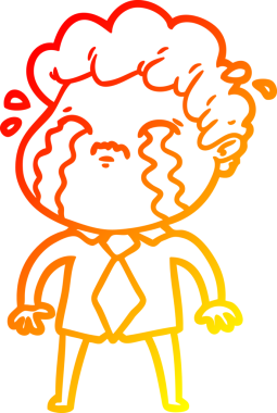 Bir insan tarafından çizilmiş ağlayan bir çizgi film karakteri çizimi.