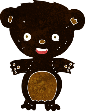 bir insan tarafından çizilmiş kara ayı çizgi filmi