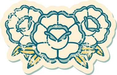 Bir insan tarafından çizilmiş bir buket çiçeğin sembolik dövmesi.