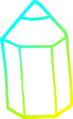 Bir insan tarafından çizilmiş karikatür renkli bir kalemin soğuk gradyan çizimi