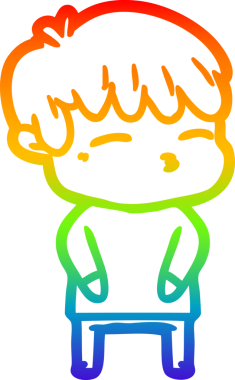 Gökkuşağı gradyanı çizimi Bir insan tarafından çizilmiş meraklı bir çocuk