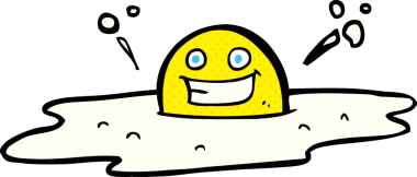 Bir insan tarafından çizilmiş mutlu çizgi film yumurta.