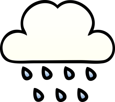 Bir insan tarafından çizilen yağmur bulutunun gölgeli çizimi