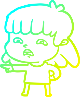 Bir insan tarafından çizilmiş endişeli bir karikatür çizimi.