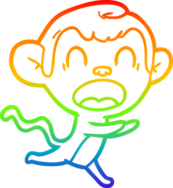 Bir insan tarafından çizilmiş bağıran çizgi film maymunu çizimi