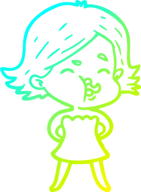 Bir insan tarafından çizilmiş bir karikatür kızı çizimi.