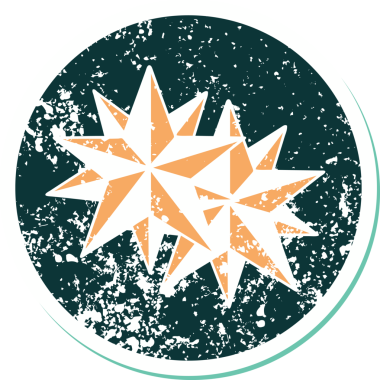 Bir insan tarafından çizilmiş yıldızların sembolik dövmeli görüntüsü