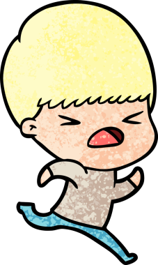 Çizgi film bir insan tarafından çizilmiş stresli adam