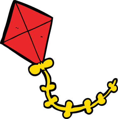 Bir insan tarafından çizilmiş çizgi film uçurtması.