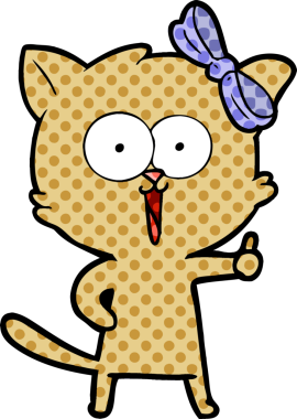 Bir insan tarafından çizilmiş çizgi film kedisi.