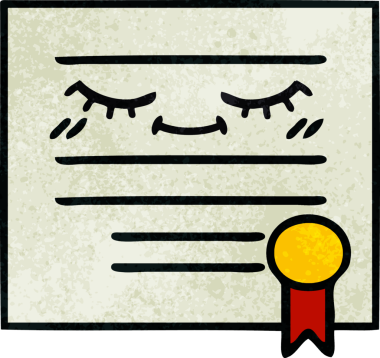 Bir insan tarafından çizilmiş mezuniyet diplomasının retro grunge dokusu.