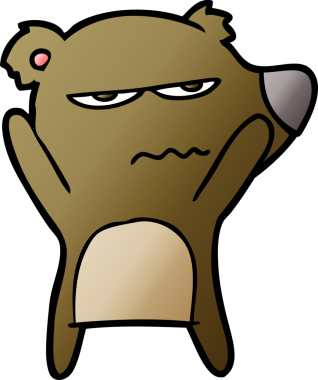 Bir insan tarafından çizilmiş kızgın ayı çizgi filmi.