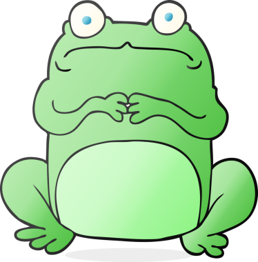 Bir insan tarafından çizilmiş serbest çizim, gergin kurbağa.