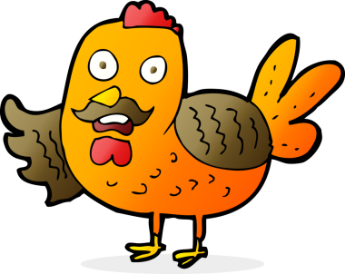 bir insan tarafından çizilmiş yaşlı horoz çizgi filmi