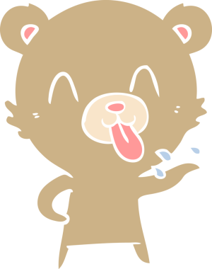 kaba düz renkli çizgi film ayısı bir insan tarafından çizilmiş.