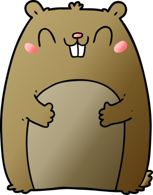 Bir insan tarafından çizilmiş mutlu bir sincap.