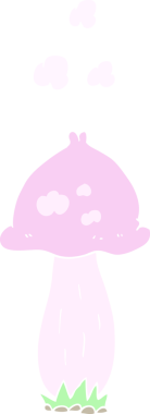 Bir insan tarafından çizilmiş mantarın düz renk çizimi