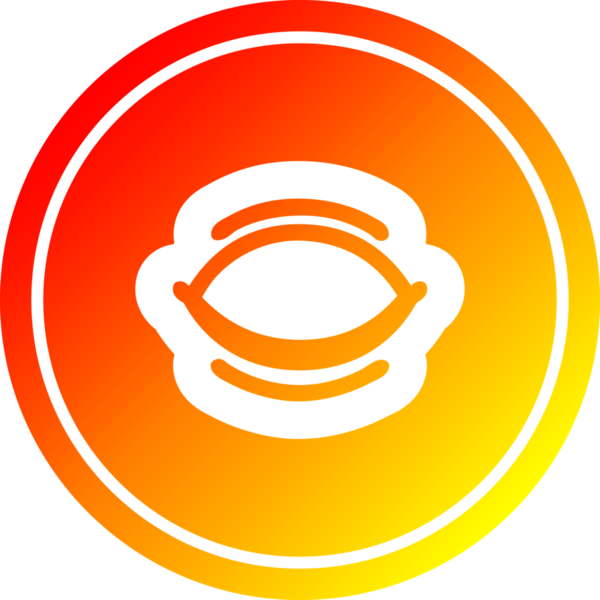 Bir insan tarafından çizilmiş, sıcak eğimli, kapalı göz dairesel simgesi