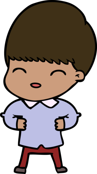 Bir insan tarafından çizilmiş mutlu çizgi film çocuğu.