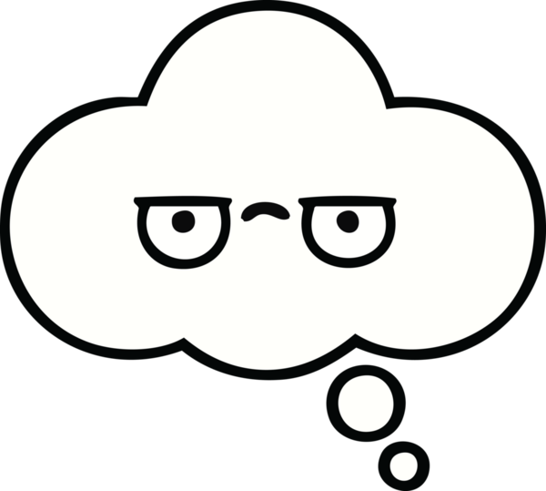 Bir insan tarafından çizilmiş güzel bir düşünce balonu karikatürü.