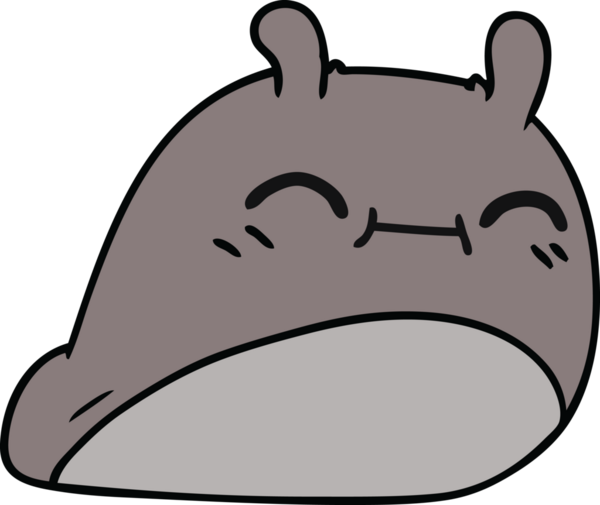 Bir insan tarafından çizilmiş mutlu bir kawaii sümüklüböceğinin serbest çizimi.