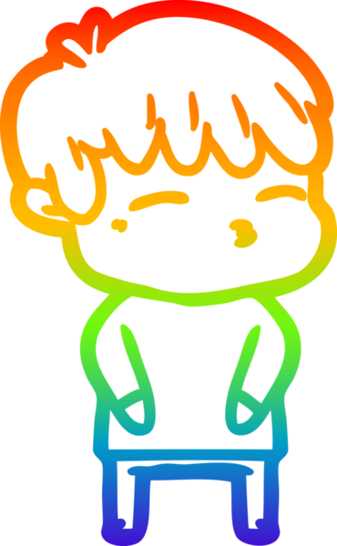 Gökkuşağı gradyanı çizimi Bir insan tarafından çizilmiş meraklı bir çocuk