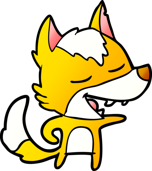 Bir insan tarafından çizilmiş tilki çizgi film karakteri