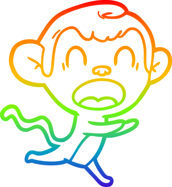 Bir insan tarafından çizilmiş bağıran çizgi film maymunu çizimi