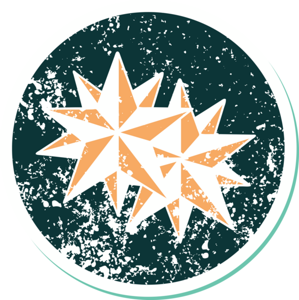 Bir insan tarafından çizilmiş yıldızların sembolik dövmeli görüntüsü