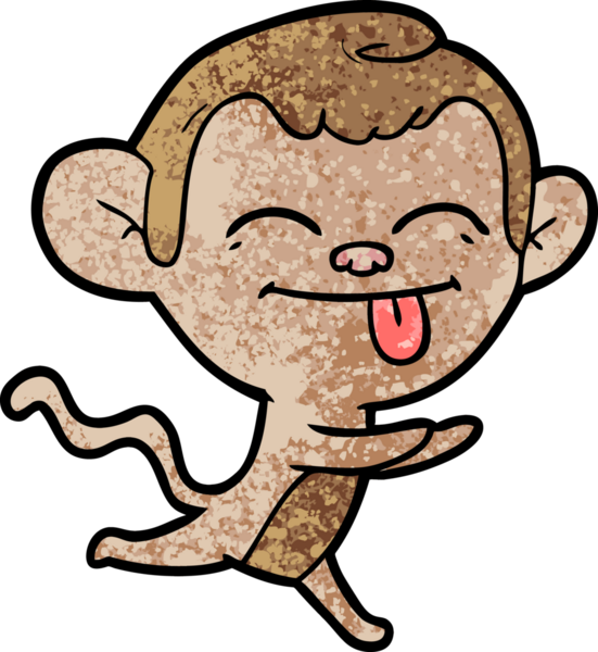 Bir insan tarafından çizilmiş komik çizgi film maymunu.