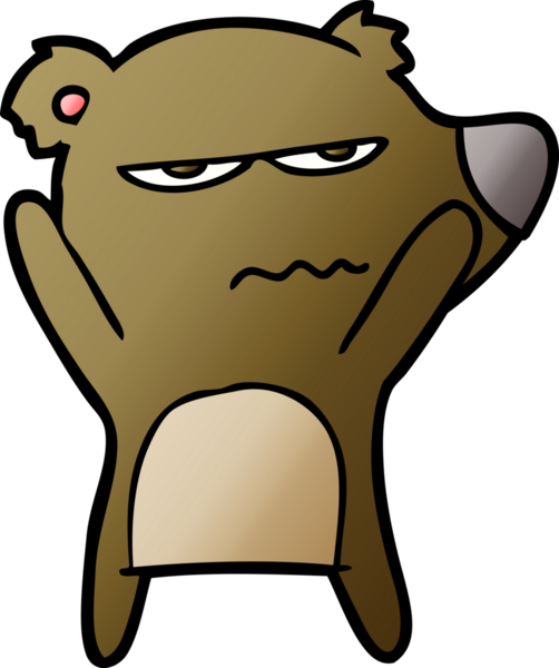 Bir insan tarafından çizilmiş kızgın ayı çizgi filmi.