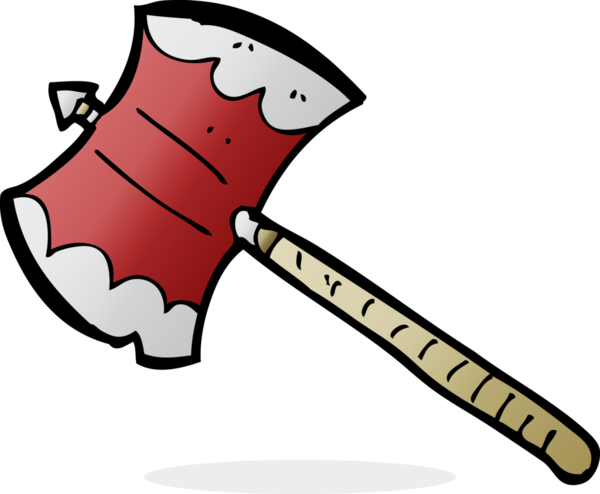 Bir insan tarafından çizilmiş çift taraflı balta.