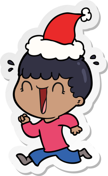 Bir insan tarafından çizilmiş Noel Baba şapkası giymiş bir adamın gülen el yazısı.