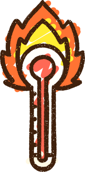 Bir insan tarafından çizilen Sıcak Sıcaklık Tebeşiri