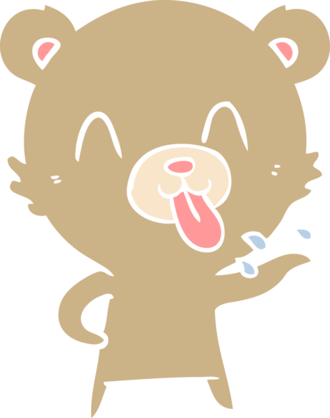 kaba düz renkli çizgi film ayısı bir insan tarafından çizilmiş.