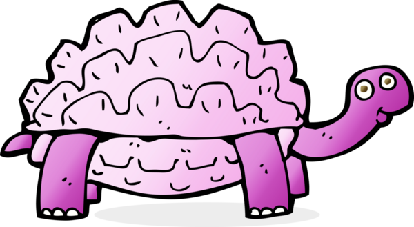 Bir insan tarafından çizilmiş karikatür kaplumbağası.