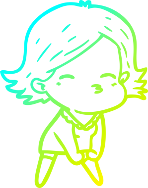 Bir insan tarafından çizilmiş bir karikatür kadın çizimi.