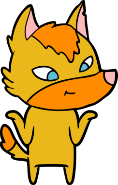 Bir insan tarafından çizilmiş tilki çizgi film karakteri