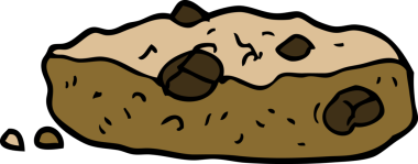 Bir insan tarafından çizilmiş karikatür karalamalı çikolatalı kurabiye.