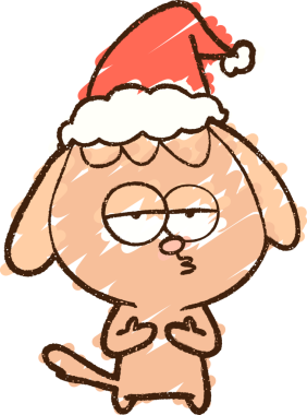 Bir insan tarafından çizilen Noel Köpeği Tebeşiri