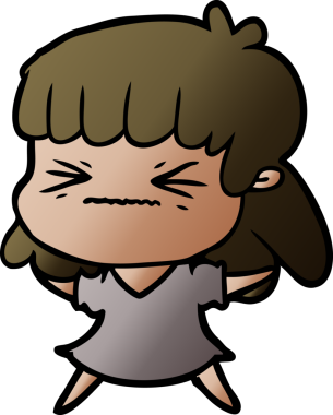 Bir insan tarafından çizilmiş karikatür kadın.