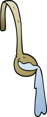 Bir insan tarafından çizilmiş yemek kepçesi.