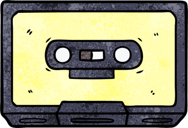 bir insan tarafından çizilmiş eski bir kaset.