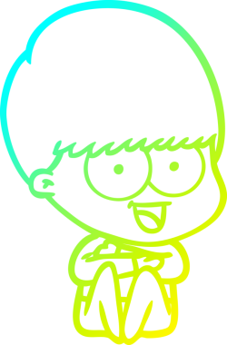 Bir insan tarafından çizilmiş mutlu çizgi film çocuğu çizimi.