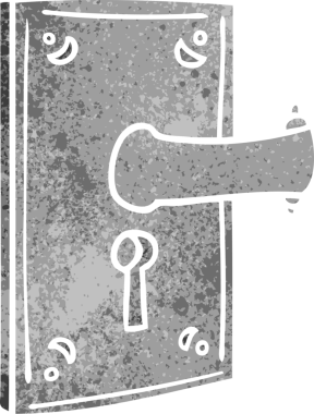 Bir insan tarafından çizilmiş bir kapı kolu karalaması.