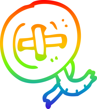 bir insan tarafından çizilmiş bir çizgi film düğmesinin çizimi